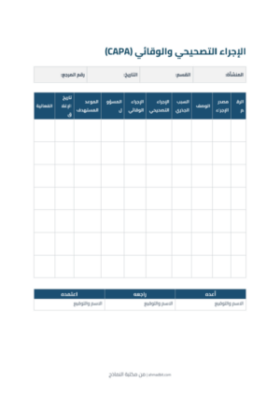 معاينة الإجراء التصحيحي والوقائي (CAPA)