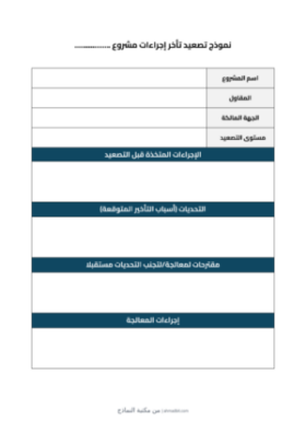 معاينة تصعيد تأخر إجراءات مشروع