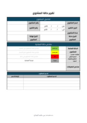معاينة تقرير حالة المشروع