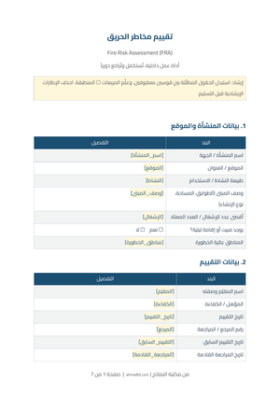 معاينة تقييم مخاطر الحريق