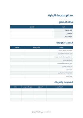 معاينة محضر مراجعة الإدارة